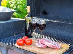 https://www.vecteezy.com/photo/18238414-fresh-meat-vegetables-and-bottle-of-wine-on-barbecue-outdoors