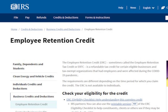 https://www.irs.gov/coronavirus/employee-retention-credit