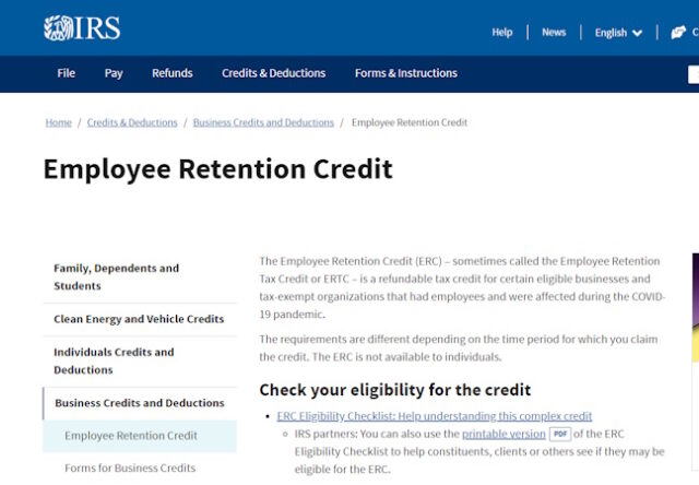 https://www.irs.gov/coronavirus/employee-retention-credit