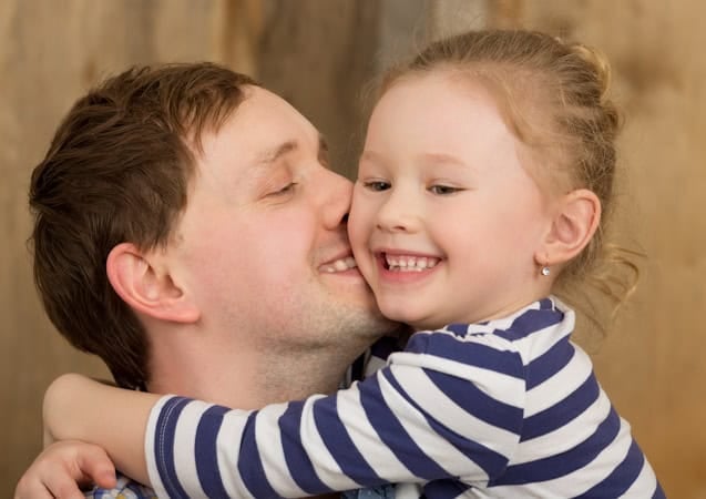 Happy father kissing little daughter https://www.vecteezy.com/photo/28091515-happy-father-kissing-little-daughter