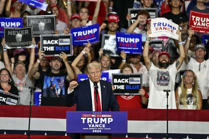 Harris Rally Trump Rally Trump Turns His Full Focus On Harris At First Rally Since Biden’s Exit ...