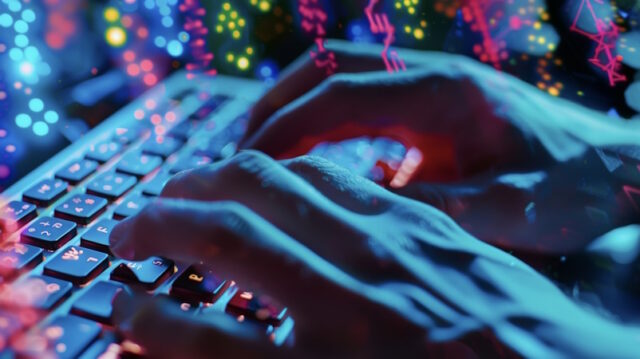https://www.vecteezy.com/photo/46067251-a-pair-of-hands-typing-furiously-on-a-keyboard-working-to-interpret-complex-genome-sequencing-results