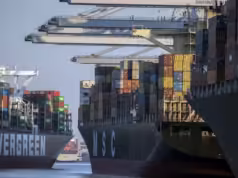 Container ships are stuck at the nation’s East Coast and Gulf Coast ports, while West Coast ports might be disrupted by rerouted cargo. AP Photo/Stephen B. Morton