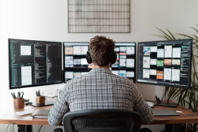 https://www.vecteezy.com/photo/50897139-person-working-with-multiple-monitors-in-a-modern-office-setting