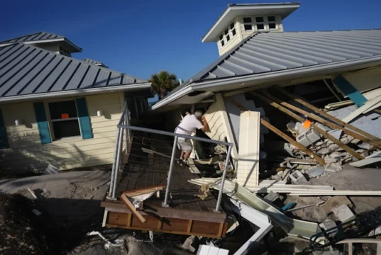 The Perezes’ PERGOLUX pergola in the aftermath of Hurricane Milton, October 2024.