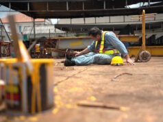 https://www.vecteezy.com/photo/53470802-a-worker-on-a-construction-site-was-injured-when-a-piece-of-iron-fell-on-leg