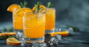 Aesthetics summer non alcoholic refreshing cocktails with orange, grapefruit, lemon and lime. High quality photo AI generated