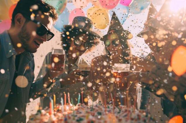 a group of people celebrating a birthday. https://www.vecteezy.com/photo/37296221-ai-generated-a-group-of-people-celebrating-a-birthday