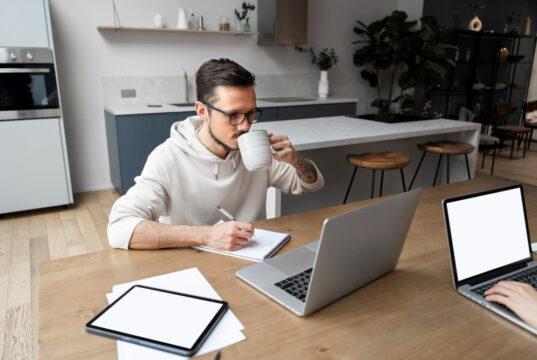 https://www.freepik.com/free-photo/man-working-from-home-desk-while-having-drink_21076516.htm#fromView=search&page=1&position=1&uuid=59165aaa-1f9e-4310-b265-152387e6c7d5&query=wfh
