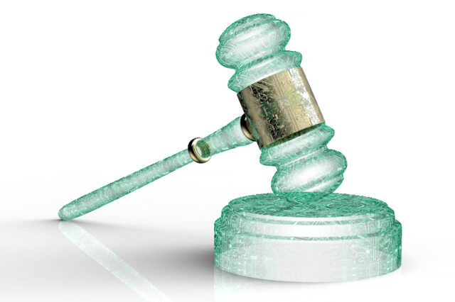 legal computer judge concept, cyber gavel,3D illustration ID 101547101 @ Thelightwriter | Dreamstime.com