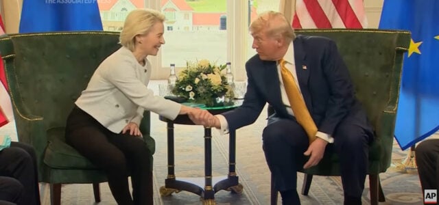 Trump Ursula von der Leyen frame grab