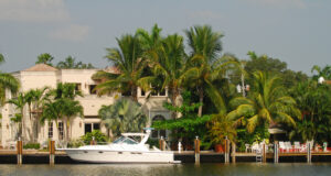 Waterfront mansion. Luxury waterfront residence in south Florida