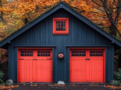 https://www.vecteezy.com/photo/55100650-autumnal-setting-featuring-a-dark-blue-garage-with-red-doors