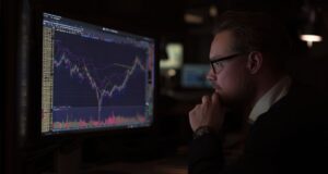 https://www.vecteezy.com/photo/72545520-man-analyzing-stock-market-data-on-computer-screen-in-dark-setting