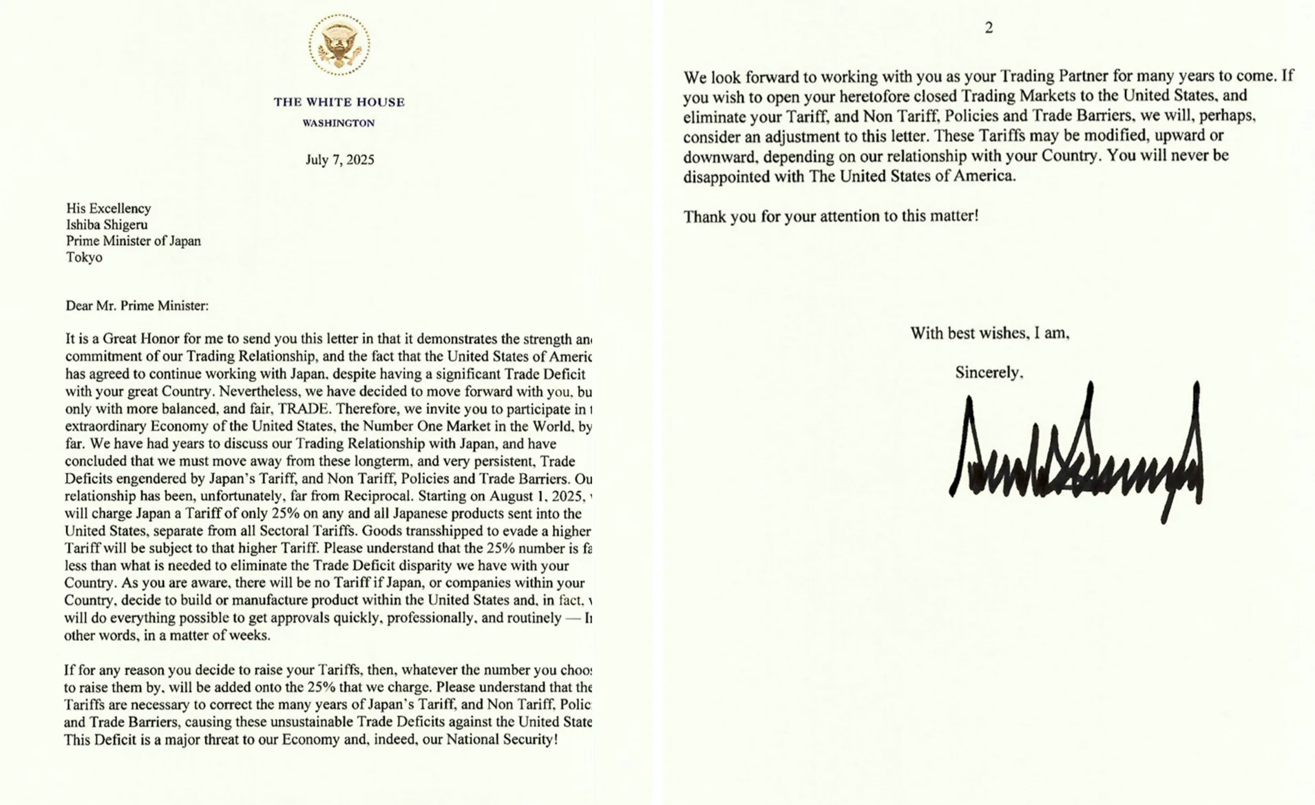 Tariff Letter Example Trump Announces Steep Tariffs On Five More Countries Starting Aug. 1 ...