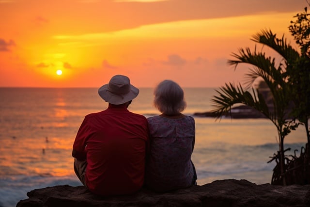 Silhouette of an elderly couple waiting for a colorful sunset sitting by the ocean https://www.vecteezy.com/photo/37529320-ai-generated-silhouette-of-an-elderly-couple-waiting-for-a-colorful-sunset-sitting-by-the-ocean