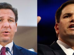 TALLAHASSEE, FLA. 3/1/21-Gov. Ron DeSantis makes a statement on proposed legislation to reduce the theft by foreign nationals of intellectual property from Florida businesses, government, and academic institutions, Monday at the Capitol in Tallahassee. COLIN HACKLEY PHOTO