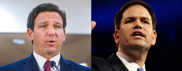TALLAHASSEE, FLA. 3/1/21-Gov. Ron DeSantis makes a statement on proposed legislation to reduce the theft by foreign nationals of intellectual property from Florida businesses, government, and academic institutions, Monday at the Capitol in Tallahassee. COLIN HACKLEY PHOTO