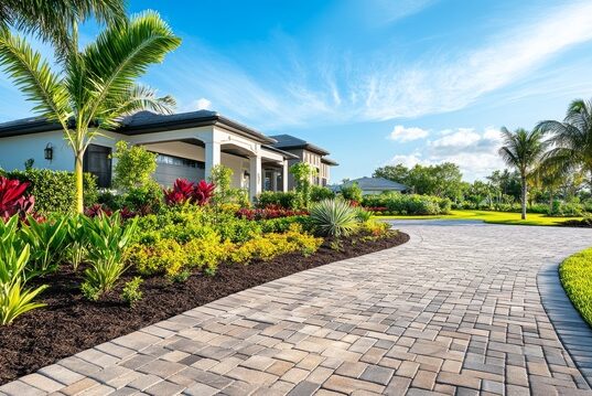 https://www.vecteezy.com/photo/49858329-this-stunning-modern-miami-home-showcases-an-elegant-brick-driveway-beautifully-lush-landscaping-tall-majestic-palm-trees-and-a-large-garage-door-that-significantly-boosts-its-overall-curb-appeal