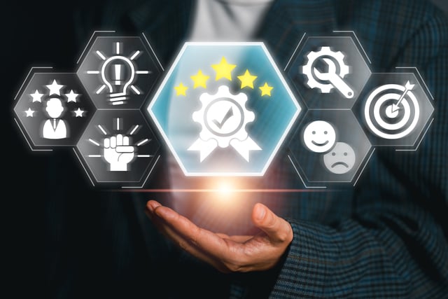 Visual representation of excellence featuring icons for success, achievement, and quality in a business context. https://www.vecteezy.com/photo/55512892-visual-representation-of-excellence-featuring-icons-for-success-achievement-and-quality-in-a-business-context