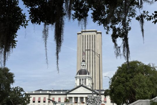 The Old Florida Capitol building and the Florida Capitol viewed from Apalachee Parkway on June 26, 2025. (Photo by Jay Waagmeester/Florida Phoenix)