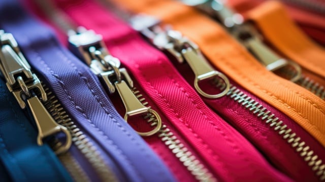Closeup of various ons, zippers, and clasps neatly arranged in a sewing kit. https://www.vecteezy.com/photo/49726970-closeup-of-various-ons-zippers-and-clasps-neatly-arranged-in-a-sewing-kit
