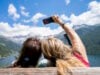 https://www.vecteezy.com/photo/47754563-two-female-friends-take-a-selfie-sitting-on-a-wooden-bench