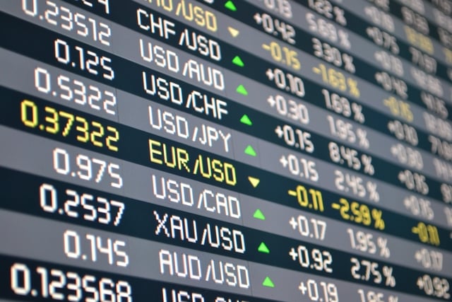 Various currencies trade chart - great for topics like business, https://www.vecteezy.com/photo/21922254-currencies-exchange-rates-chart-financial-data