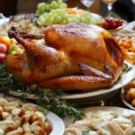 Roasted Turkey and Side Dishes on a Festive Table