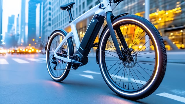 https://www.vecteezy.com/photo/71478432-a-white-electric-bike-is-parked-on-the-street