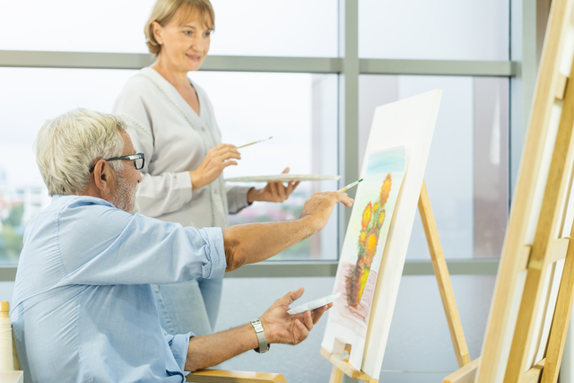 Happy older husband, wife senior couple elderly family, caucasia https://www.vecteezy.com/photo/25133167-happy-older-husband-wife-senior-couple-elderly-family-caucasian-mature-adult-and-retirement-having-pleasure-together-and-painting-picture-on-canvas-at-home-freetime-relaxed-lifestyle-of-people