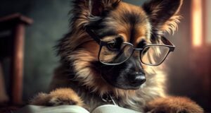 https://www.vecteezy.com/photo/22709021-generative-ai-illustration-of-intelligent-serious-dog-in-glasses-reading-a-book-volumn-light