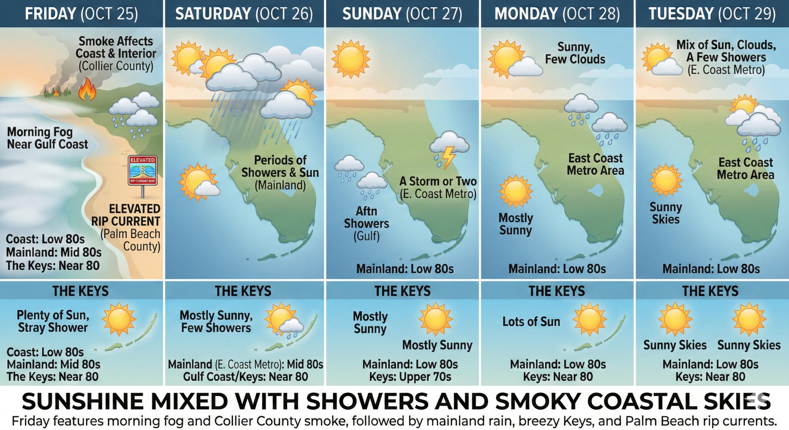 Sunshine Mixed With Showers and Smoky Coastal Skies - South Florida ...