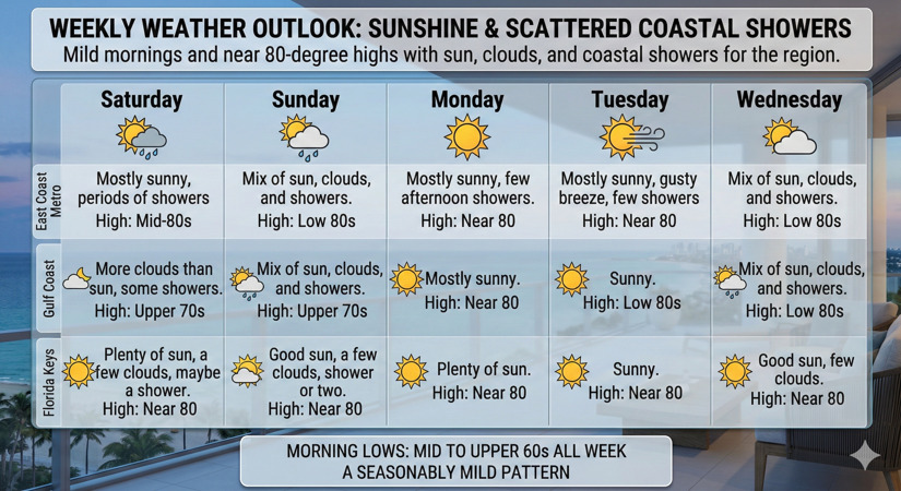 Sunshine and Scattered Showers Define the Week Ahead - South Florida ...