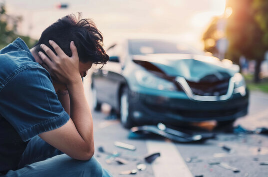 https://www.vecteezy.com/photo/43208510-a-man-sits-on-the-ground-next-to-a-car-that-has-been-in-an-accident