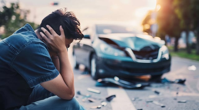 https://www.vecteezy.com/photo/43208510-a-man-sits-on-the-ground-next-to-a-car-that-has-been-in-an-accident