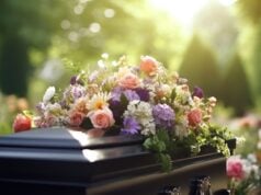 The Great Beyond: Why the Traditional American Funeral is Vanishing https://www.vecteezy.com/photo/28861214-generative-ai-flowers-on-a-coffin-in-the-funeral-or-burial-services-at-cemetery-casket-with-flowers