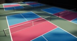 In a Pickle: The Port Orange Country Club Melee That Shocked the Senior Circuit https://www.vecteezy.com/photo/47370417-pickleball-courts-that-are-empty-with-floors-in-red-blue-and-green-colors-with-white-lines-surrounded-by-trees-and-equipped-with-lights-fencing-and-seating