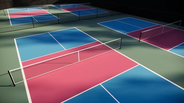 https://www.vecteezy.com/photo/47370417-pickleball-courts-that-are-empty-with-floors-in-red-blue-and-green-colors-with-white-lines-surrounded-by-trees-and-equipped-with-lights-fencing-and-seating