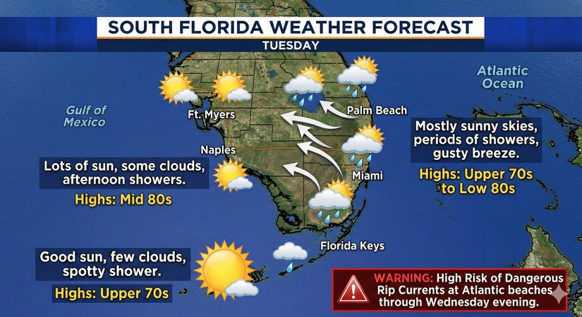 Gemini said South Florida Faces Breezy Week with Passing Showers and ...