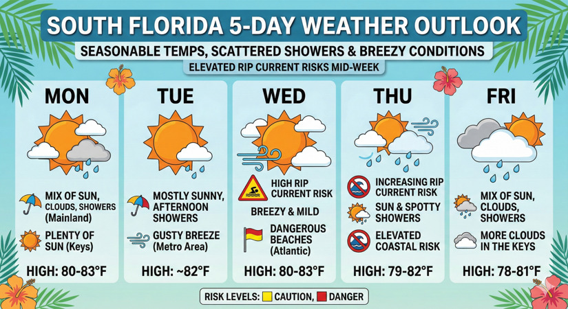 South Florida Braces for Breezy Week as Rip Current Risks Rise Amid ...
