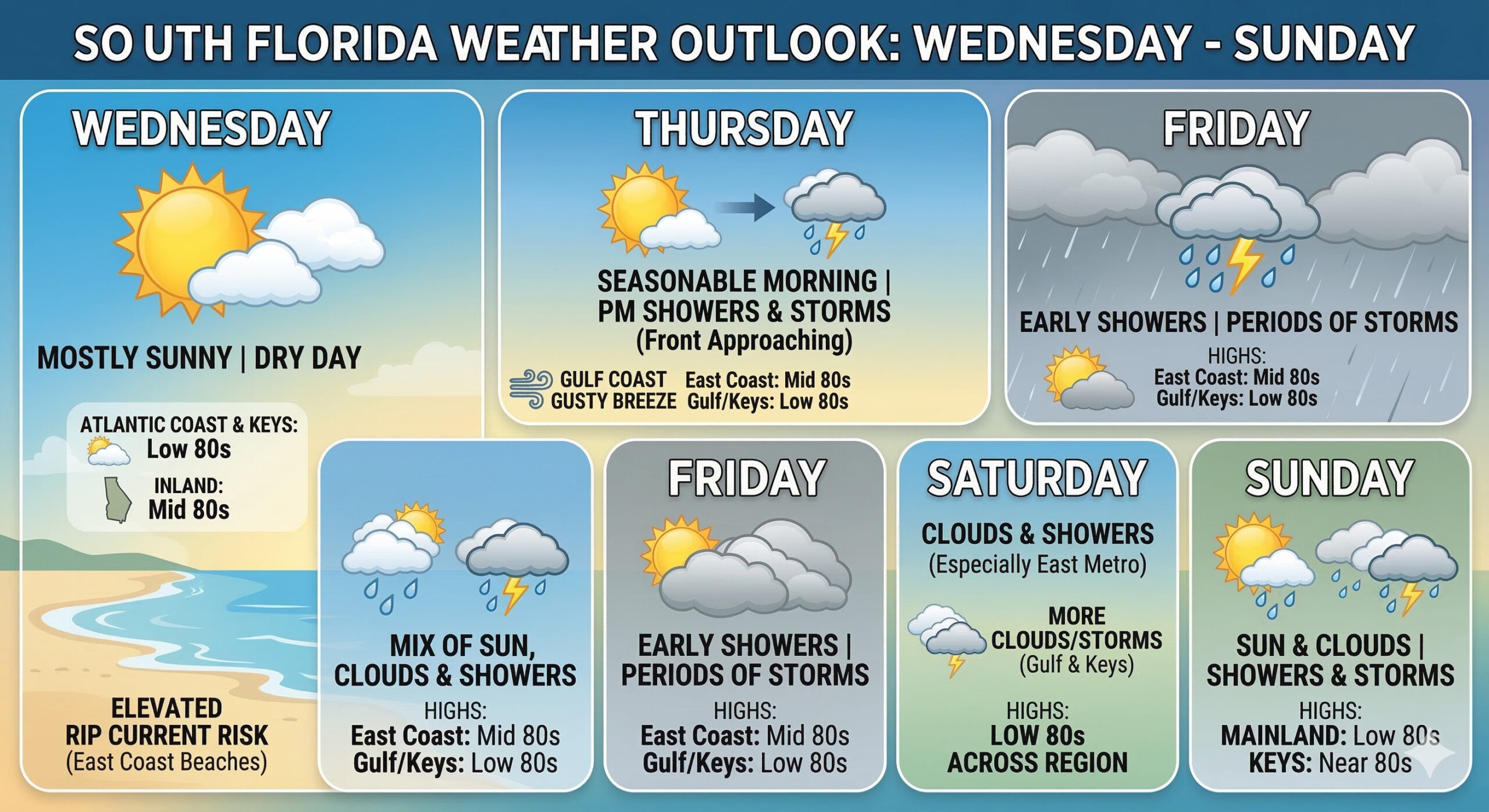 South Florida Sun Gives Way to Weekend Storms - South Florida Reporter