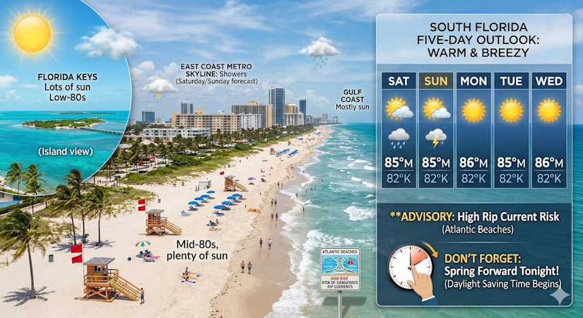 South Florida Sizzles Under Sunny Skies and Gusty Breezes Through ...