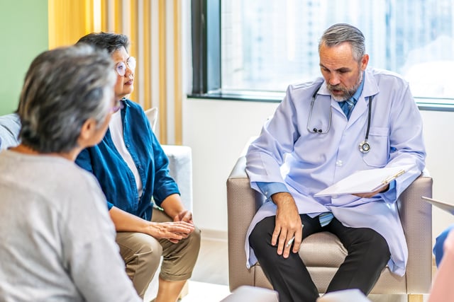 seniors at doctors office