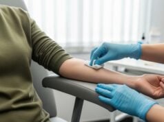 Blood Test May Predict Dementia Up To 25 Years Before Symptom Onset In Women https://www.vecteezy.com/photo/72895444-healthcare-professional-preparing-patient-arm-for-blood-test-or-vaccination