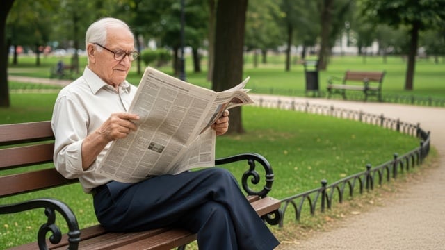 https://www.vecteezy.com/photo/74412284-senior-man-reading-newspaper-in-park