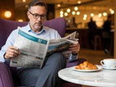 https://www.vecteezy.com/photo/72309554-sophisticated-man-reading-newspaper-in-armchair-with-coffee-and-croissant-at-cafe
