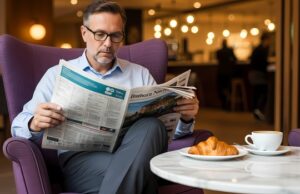 https://www.vecteezy.com/photo/72309554-sophisticated-man-reading-newspaper-in-armchair-with-coffee-and-croissant-at-cafe