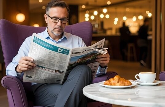 https://www.vecteezy.com/photo/72309554-sophisticated-man-reading-newspaper-in-armchair-with-coffee-and-croissant-at-cafe