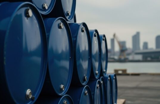 https://www.vecteezy.com/photo/71526842-stacked-blue-metal-drums-with-cityscape-backdrop